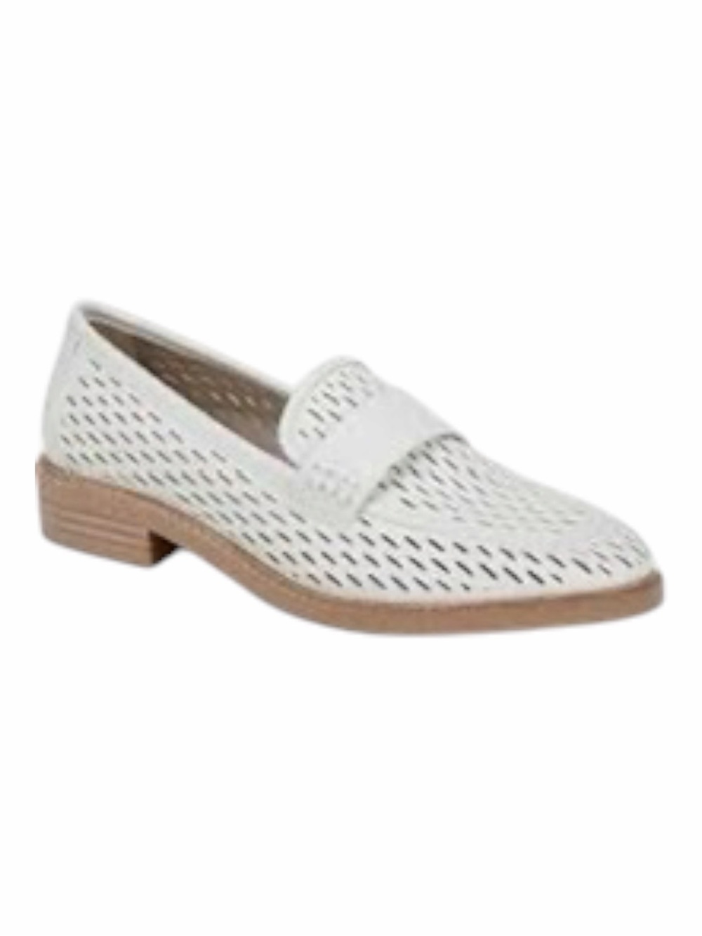Franco Sarto White Alison Lasercut Loafers. Size 9.